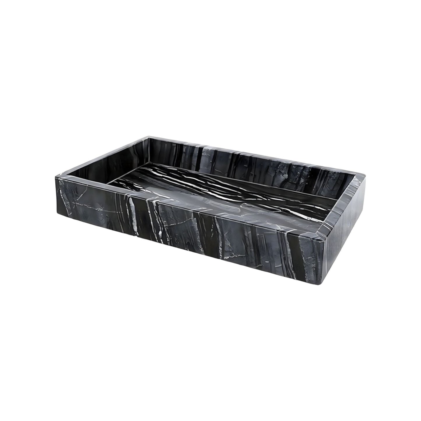 Collection d'Accessoires de Salle de Bain en Marbre Noir Naturel – Élégance Intemporelle et Fonctionnalité Réunie