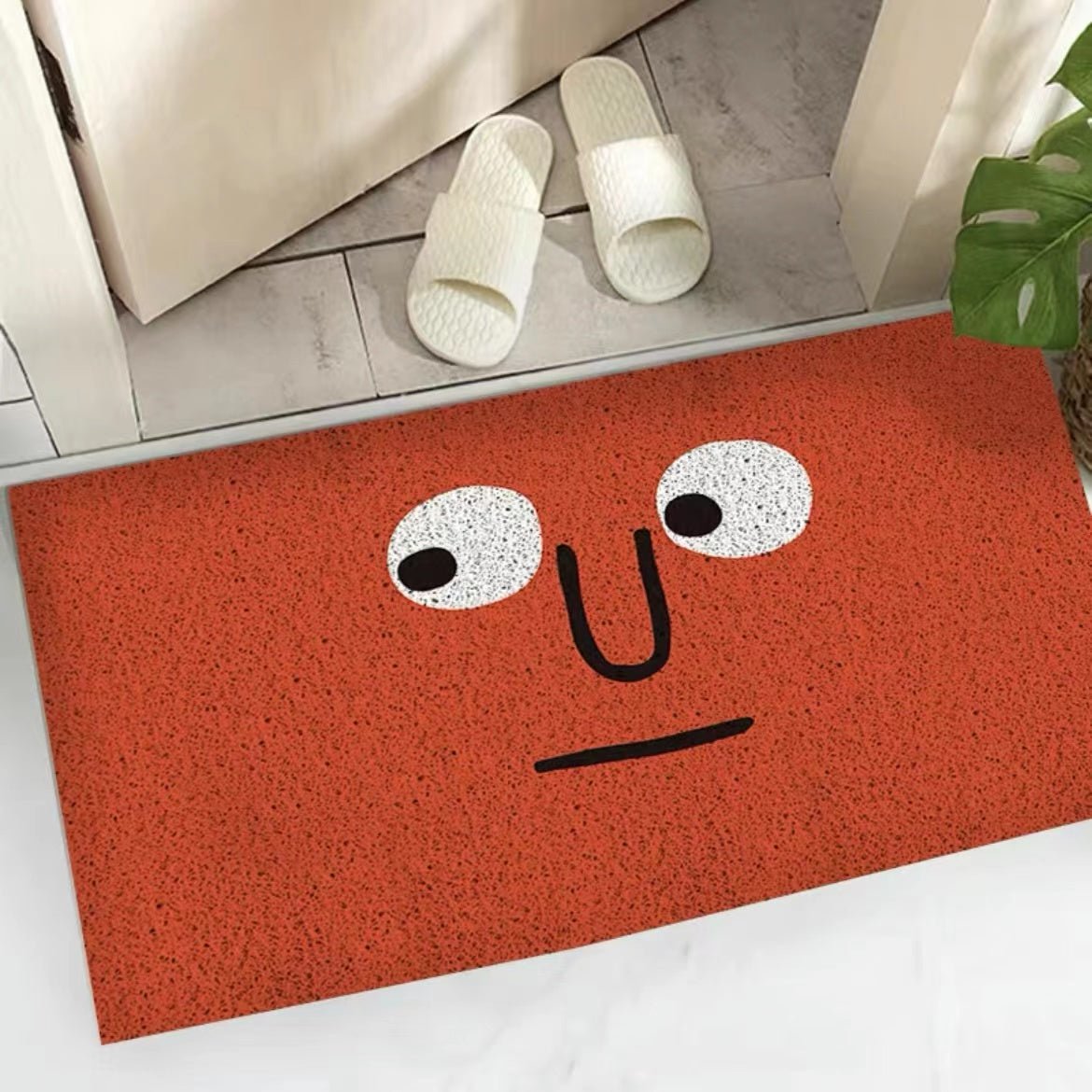 Paillasson Emoji Humeur, Antidérapant, 3 Tailles, Polyester