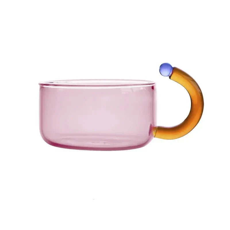 PrismBrew | Bouilloire Élégante et Tasses Translucides - Couleurs Contrastées pour un Infusion Stylée