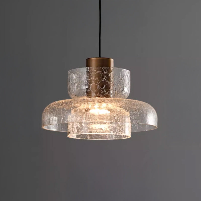 Suspension LED en Verre Craquelé CRISPIN