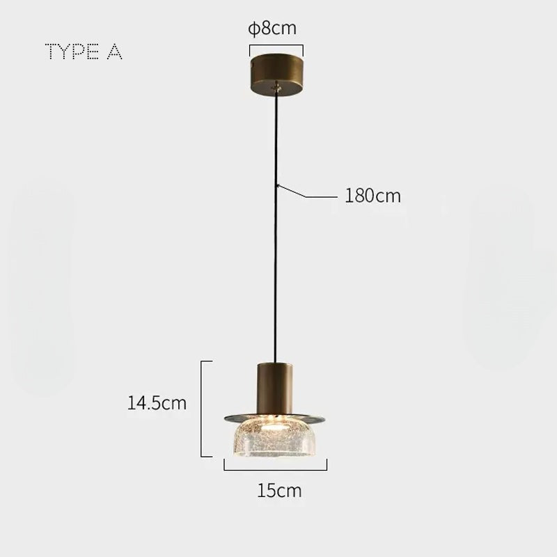 Suspension LED en Verre Craquelé CRISPIN