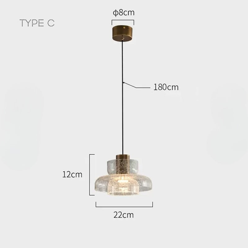 Suspension LED en Verre Craquelé CRISPIN