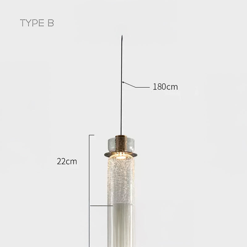 Suspension LED en Verre Craquelé CRISPIN