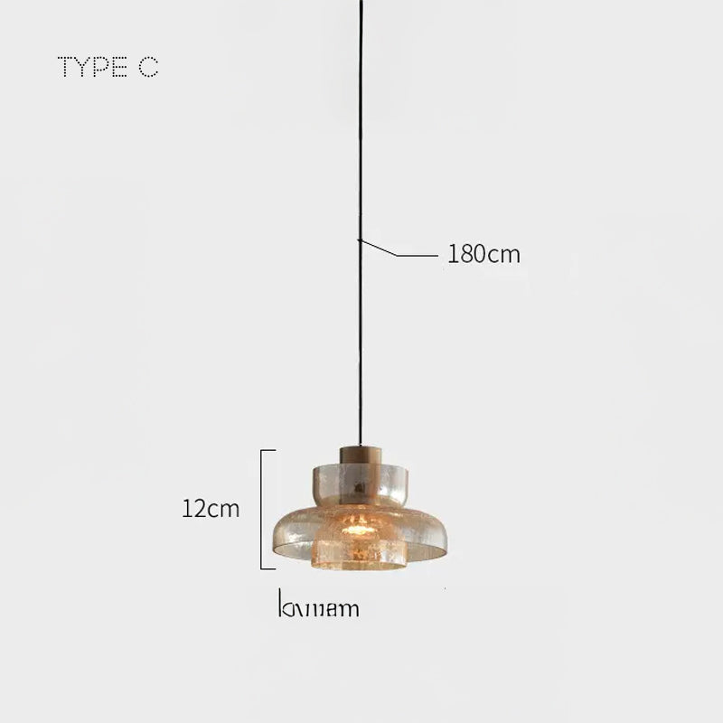 Suspension LED en Verre Craquelé CRISPIN
