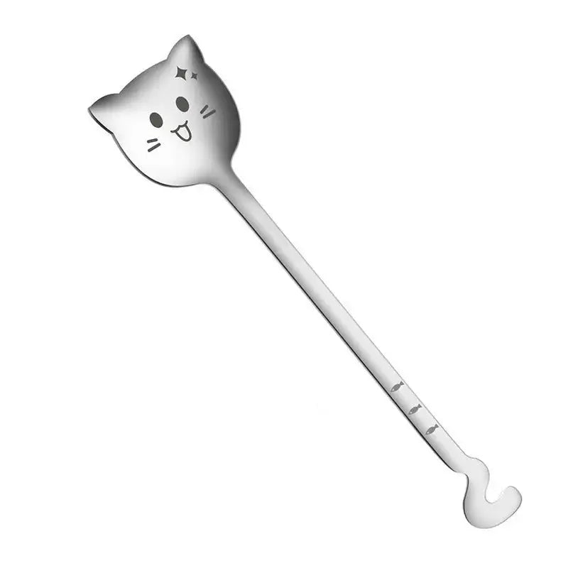 Cuillères à café chat kawaii en acier inoxydable – Lot original et mignon