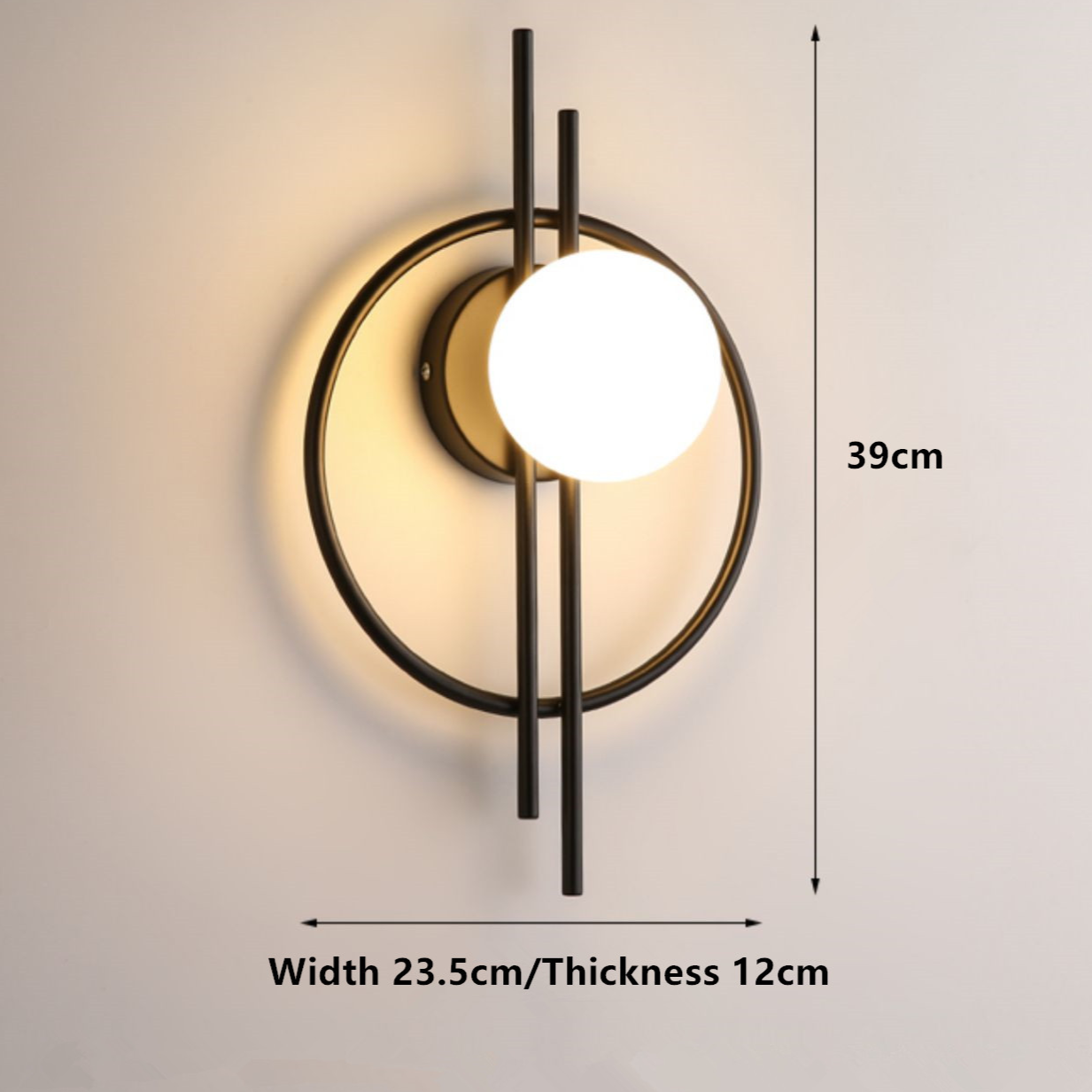 Applique Murale Design LED Verre et Métal Style Nordique