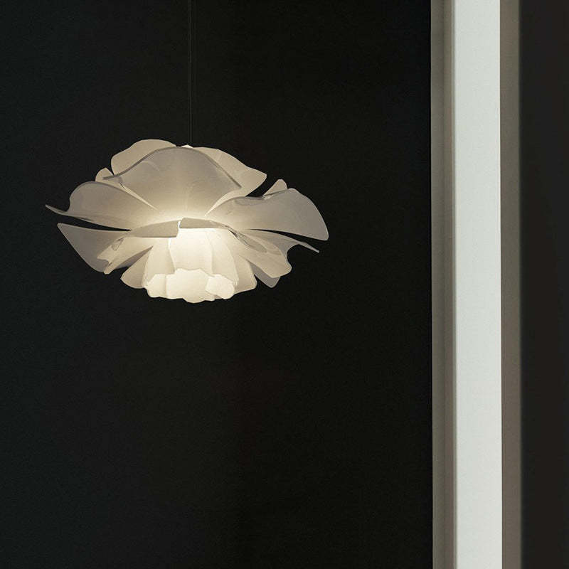 Suspension Moderne Métal Blanc Forme Fleur