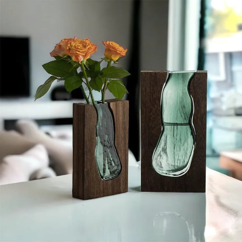 Vase Live Edge Nordique – Une Alliance Élégante de Nature et de Design Contemporain