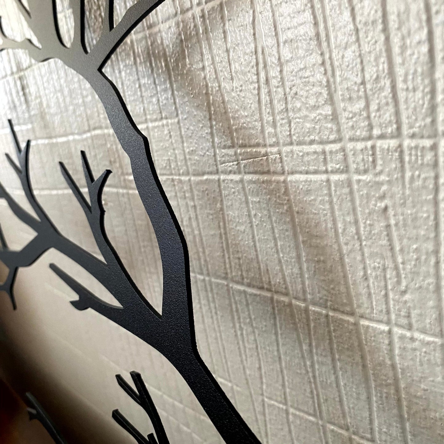 Décoration Murale Métal Oiseaux sur Branche, Noir, 80x34,6cm
