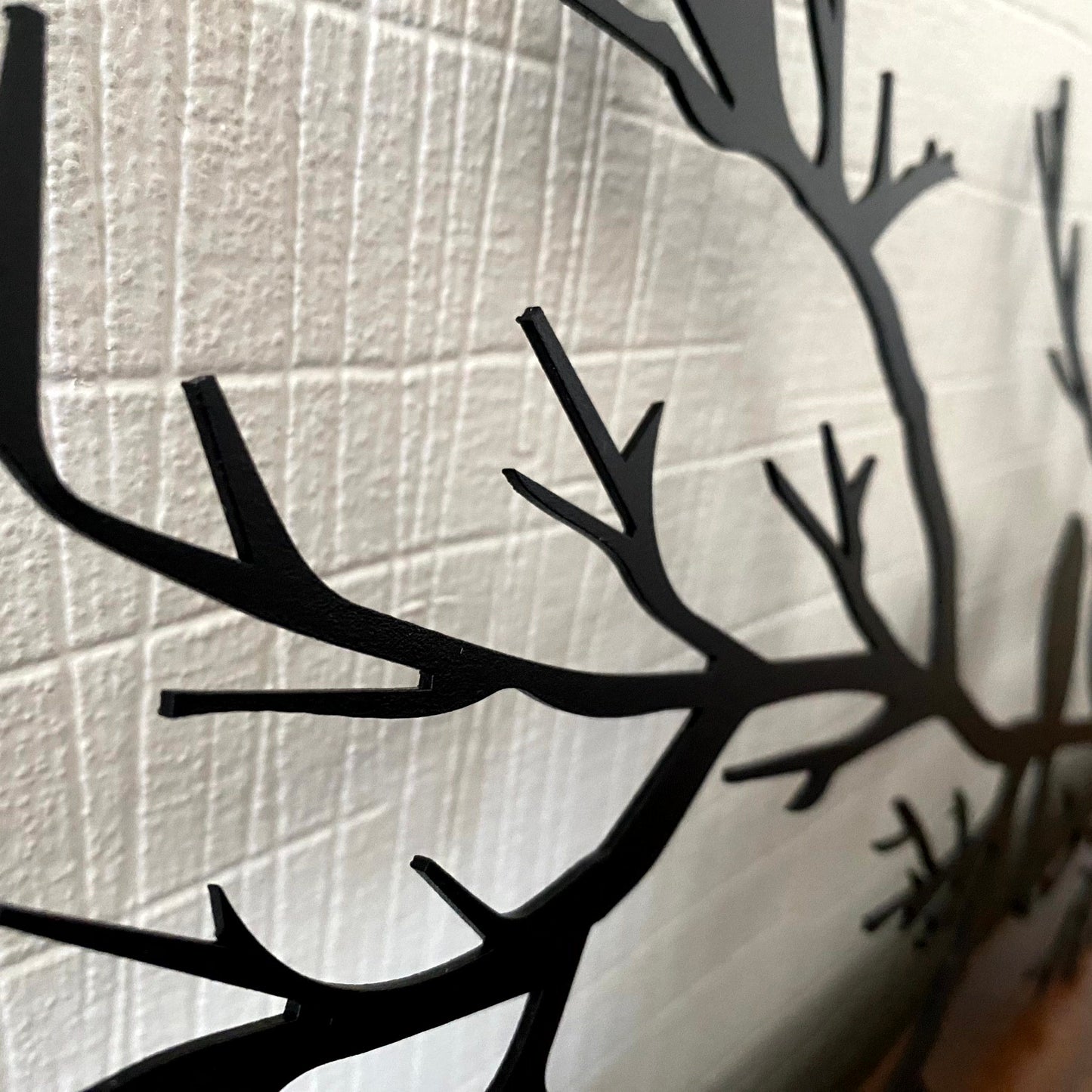Décoration Murale Métal Oiseaux sur Branche, Noir, 80x34,6cm