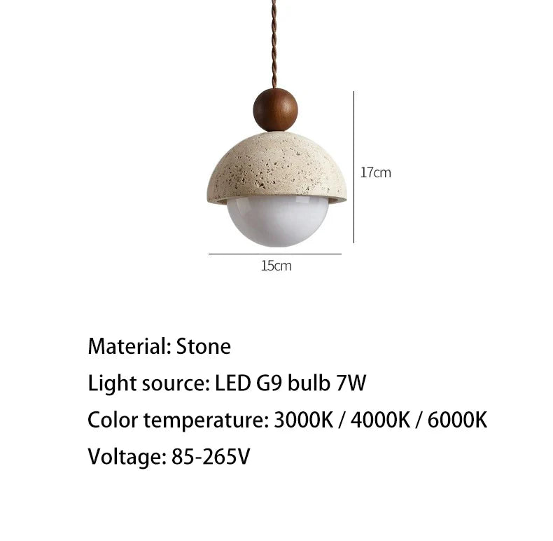 Petite Suspension en Pierre | Lustre Design Moderne en Forme de Bouton de Fleur pour Chambre, Style Crème
