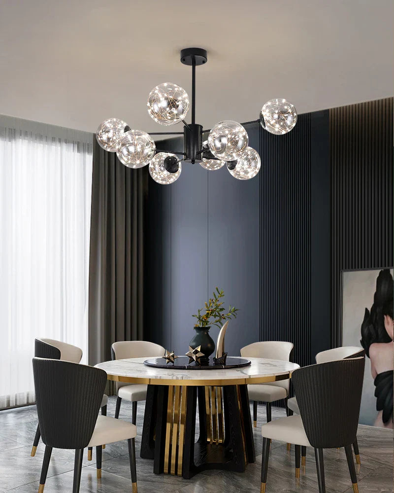 Nobleluminance | Lustre en Verre avec Boules de Verre | Éclairage Élégant et Raffiné