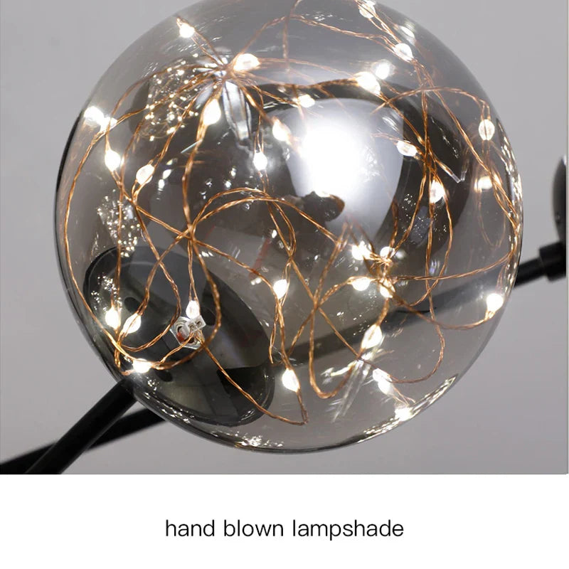 Nobleluminance | Lustre en Verre avec Boules de Verre | Éclairage Élégant et Raffiné