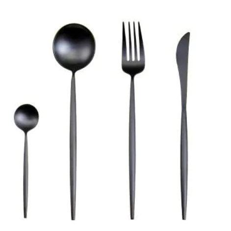 Luxueux ensemble de couverts 24 pièces en acier inoxydable or-argent - Elégance et raffinement