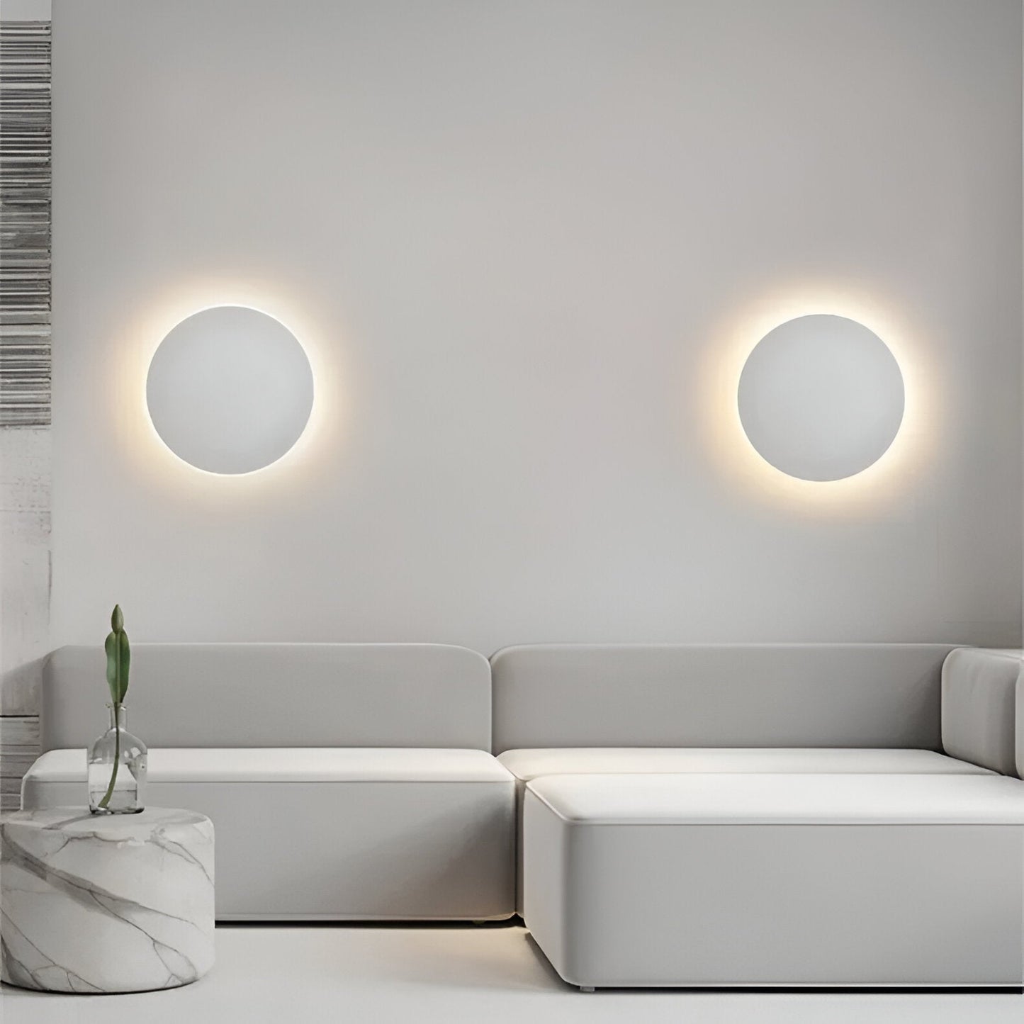 Applique LED Ronde Murale avec Capteur – Design Nordique