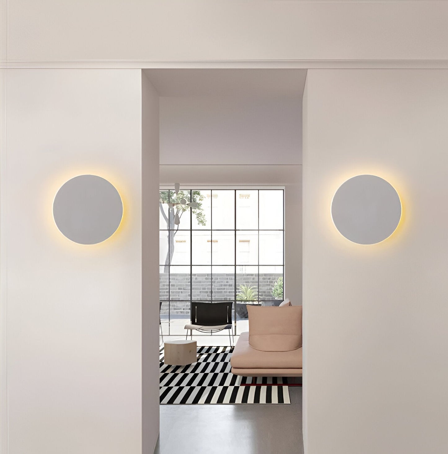 Applique LED Ronde Murale avec Capteur – Design Nordique