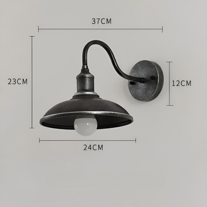 Alessio Lampe Murale Extérieure Rustique en Forme de Bol en Laiton Antique IP65 Étanche