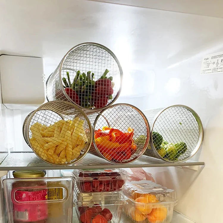 Panier de Grillage Rotatif Inox – Accessoire BBQ pour Légumes, Viandes et Fruits