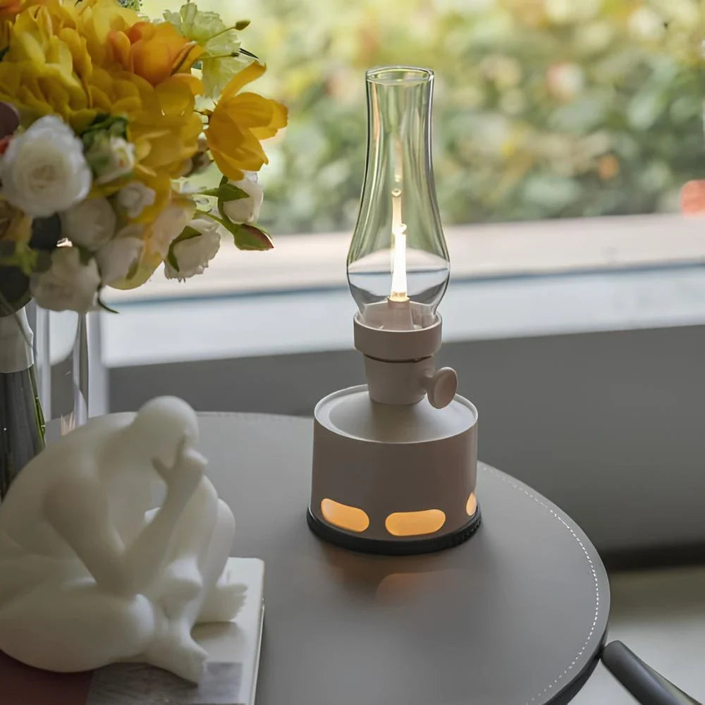 Lanterne Vintage LED Rechargeable avec Souffle Extincteur