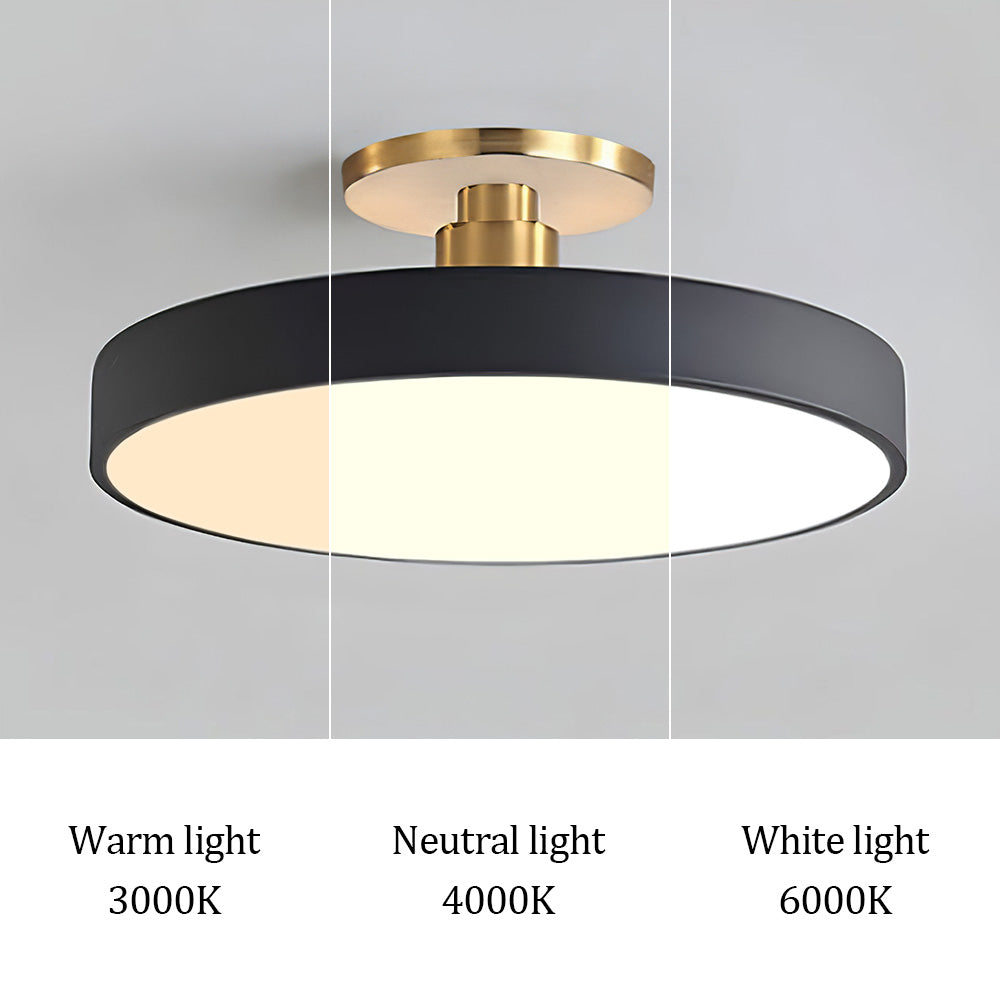 Plafonnier LED Circulaire Moderne | Design Simple et Élégant Semi-Suspendu