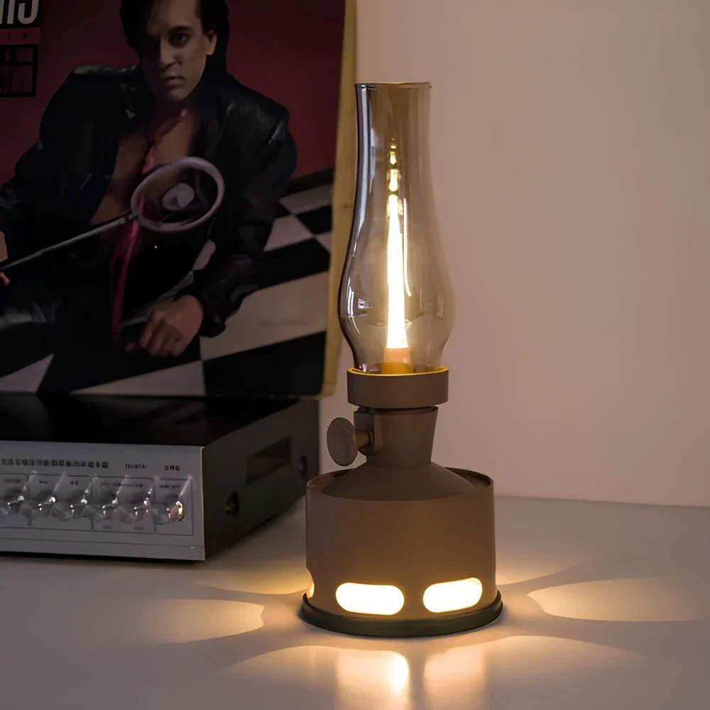 Lanterne Vintage LED Rechargeable avec Souffle Extincteur
