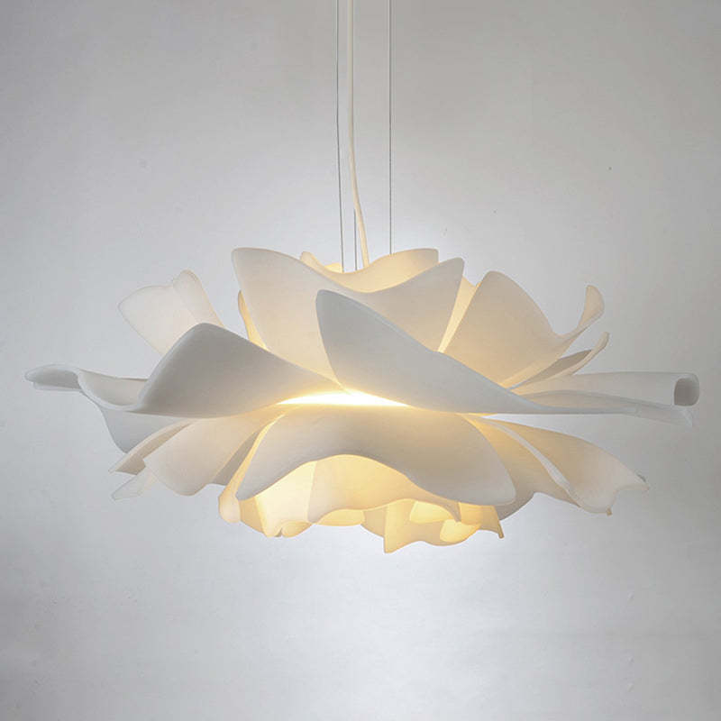 Suspension Moderne Métal Blanc Forme Fleur