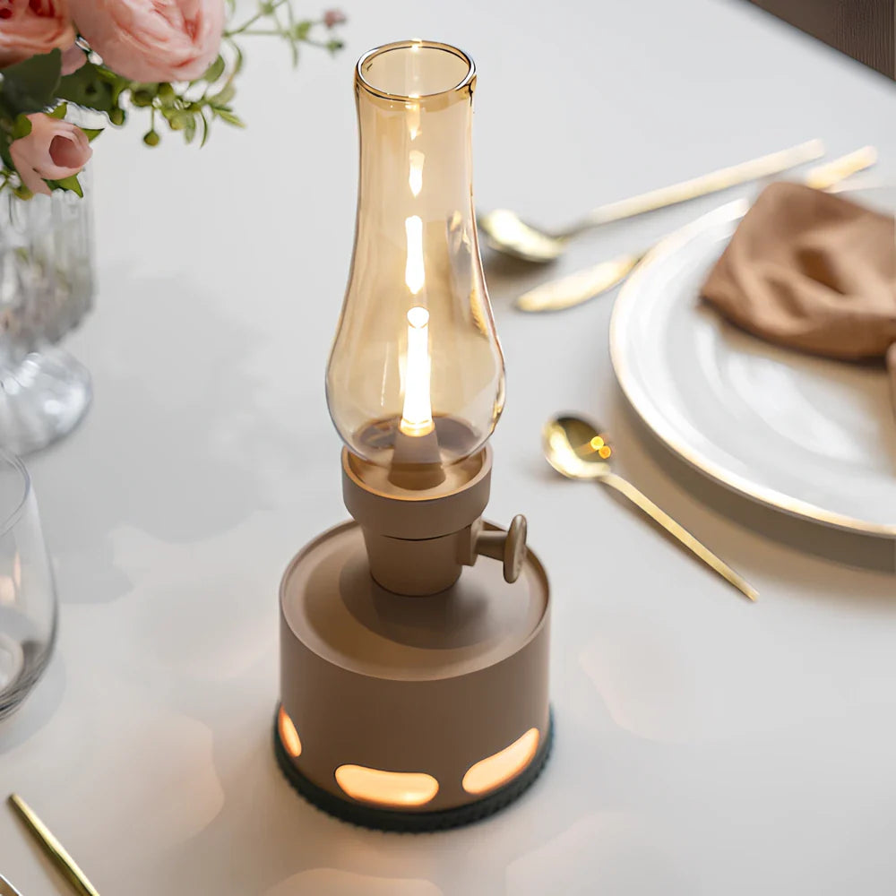 Lanterne Vintage LED Rechargeable avec Souffle Extincteur