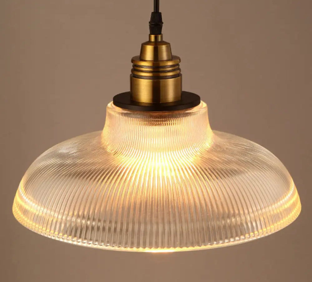 Suspension Élaina en Verre Canneleur Style Rétro Industriel