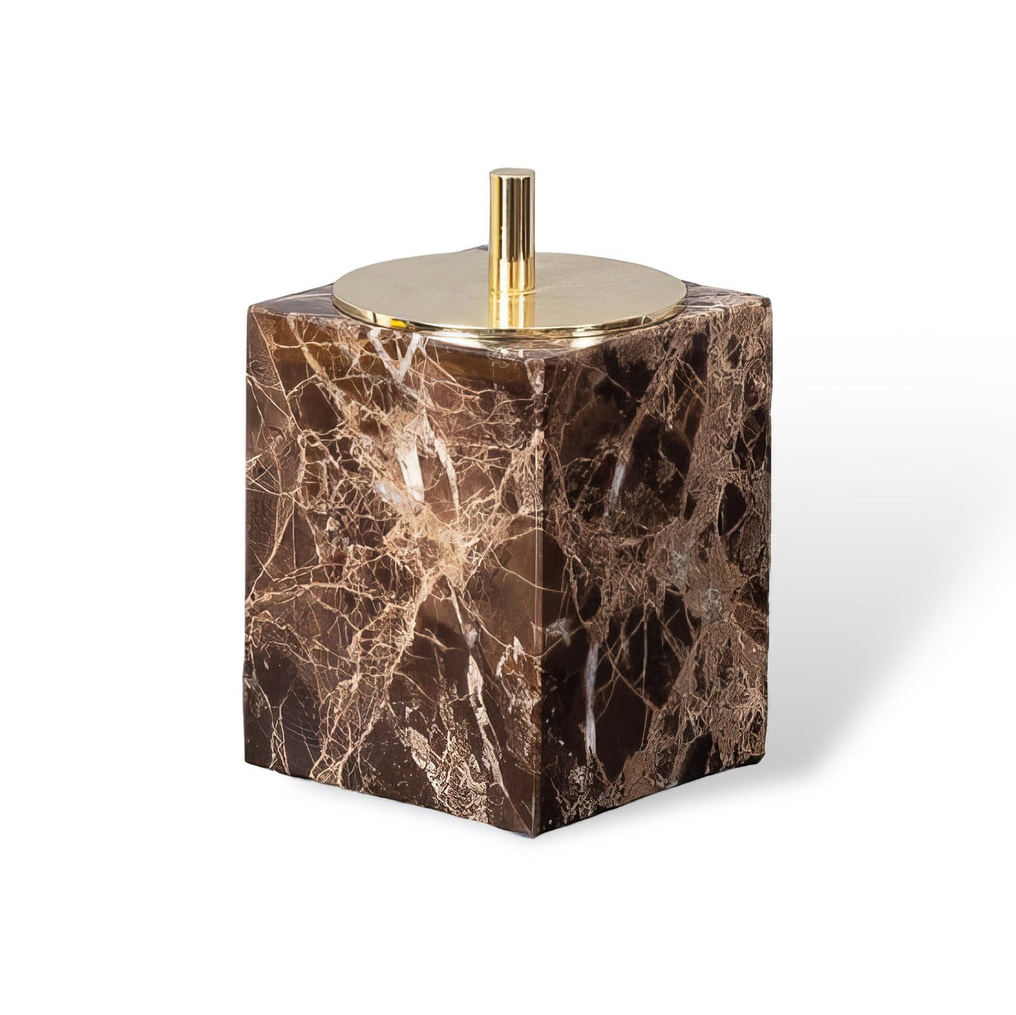 Set Accessoires Salle de Bain en Marbre Brun Naturel