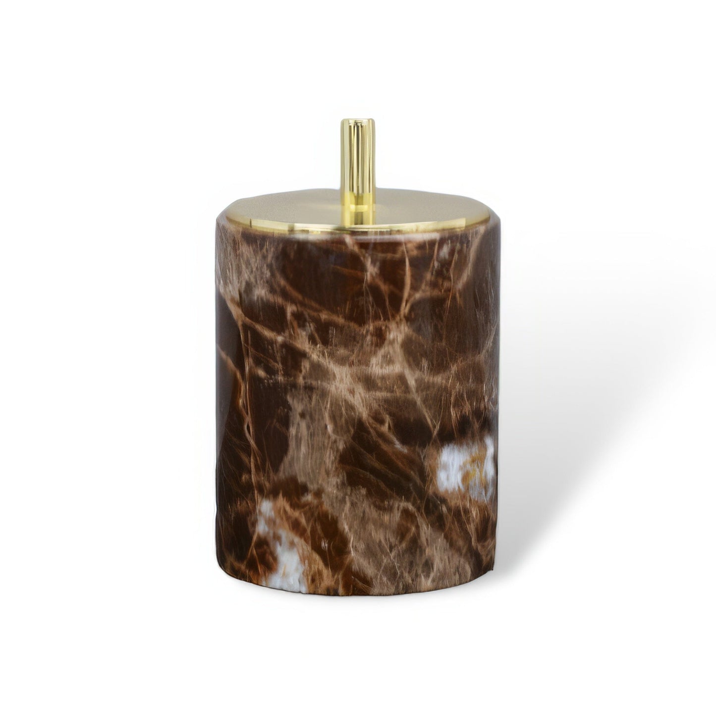 Set Accessoires Salle de Bain en Marbre Brun Naturel