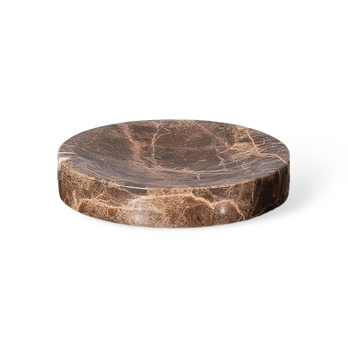Set Accessoires Salle de Bain en Marbre Brun Naturel