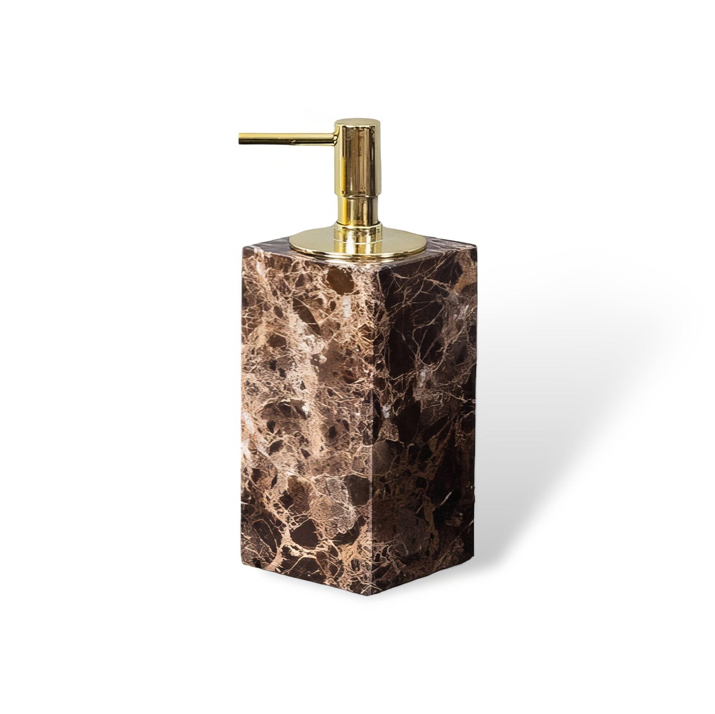 Set Accessoires Salle de Bain en Marbre Brun Naturel