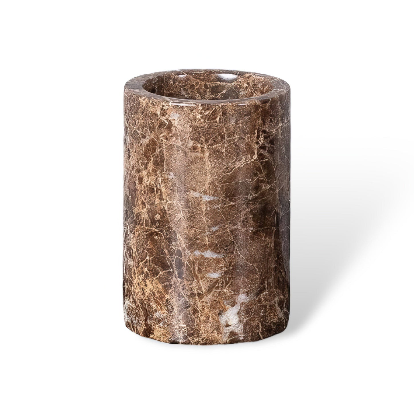 Set Accessoires Salle de Bain en Marbre Brun Naturel