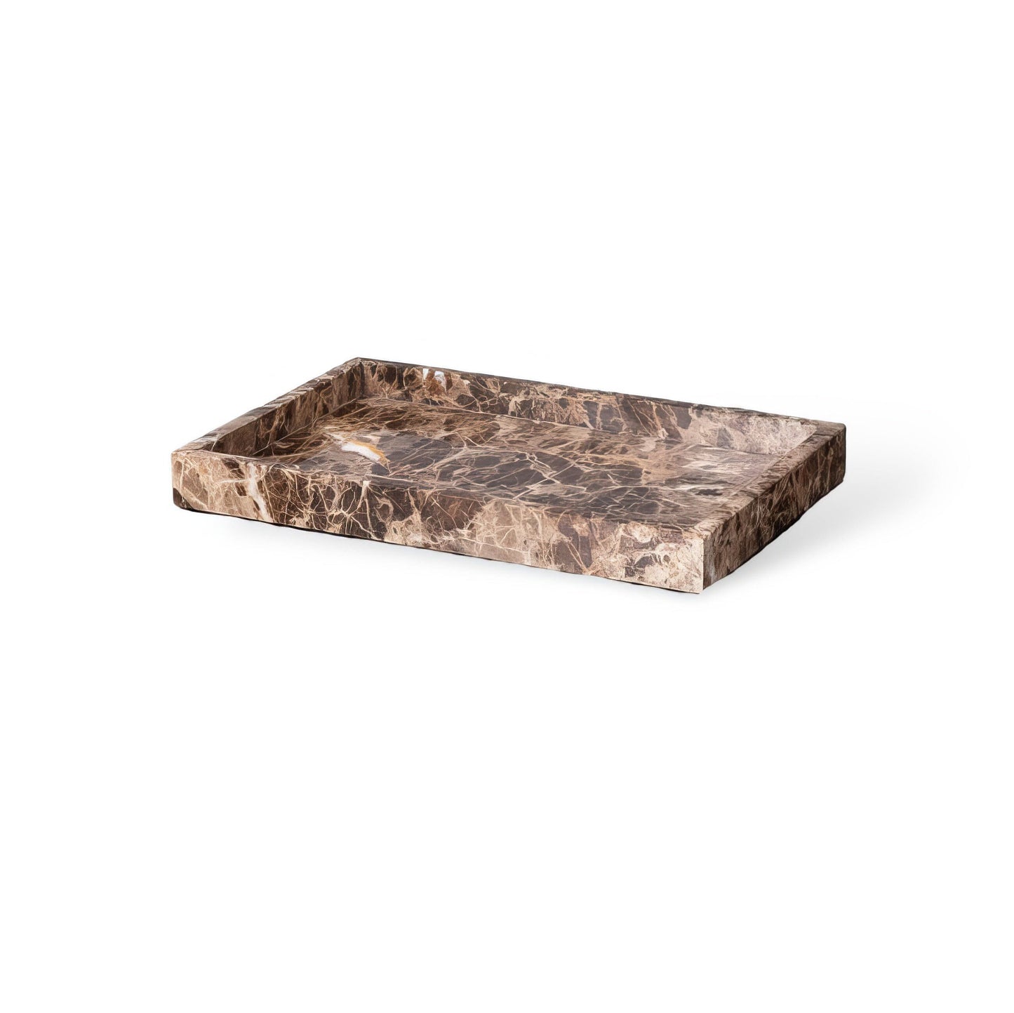 Set Accessoires Salle de Bain en Marbre Brun Naturel