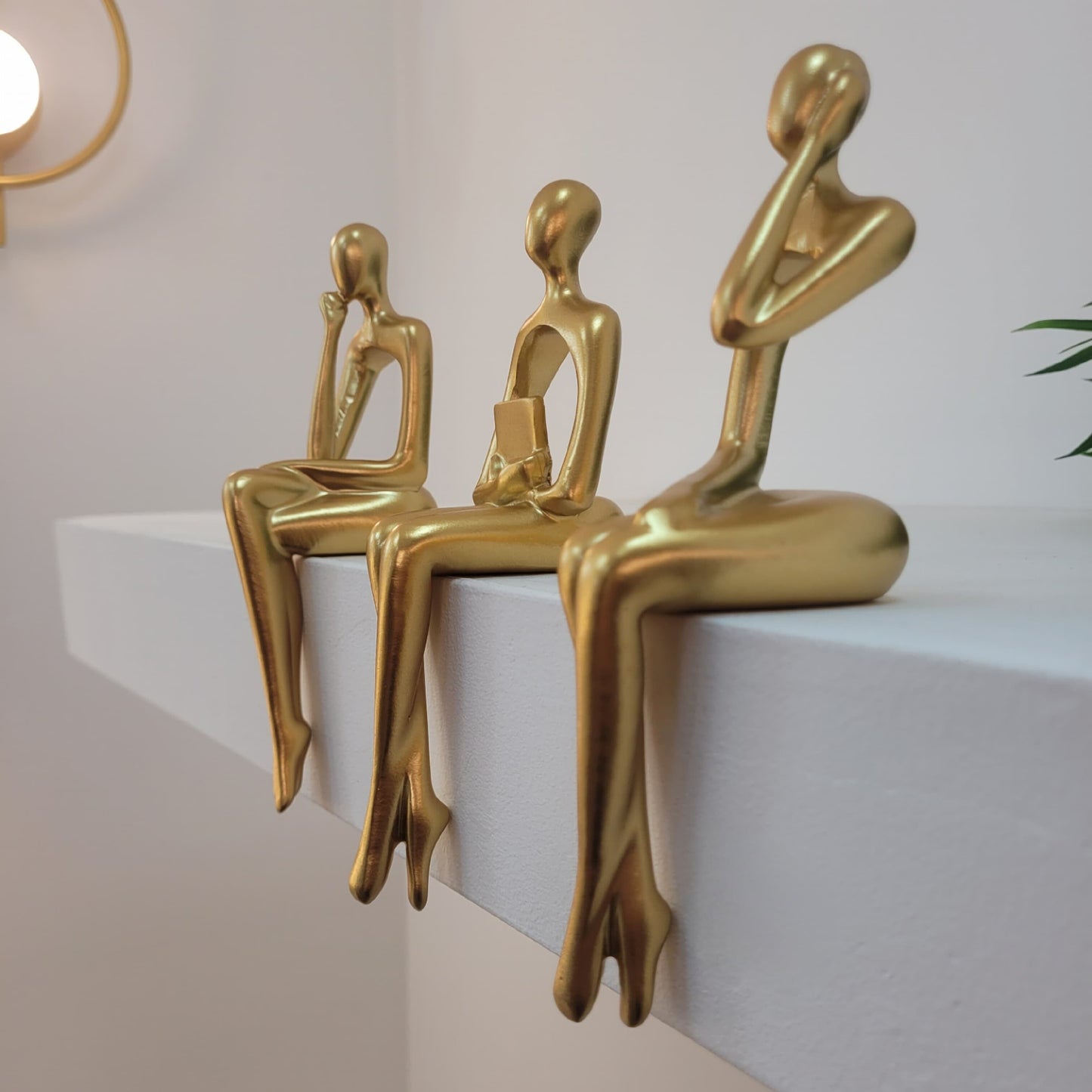Sculpture Décorative Abstraite Penseur Contemporain (Ensemble de 3 Pièces)