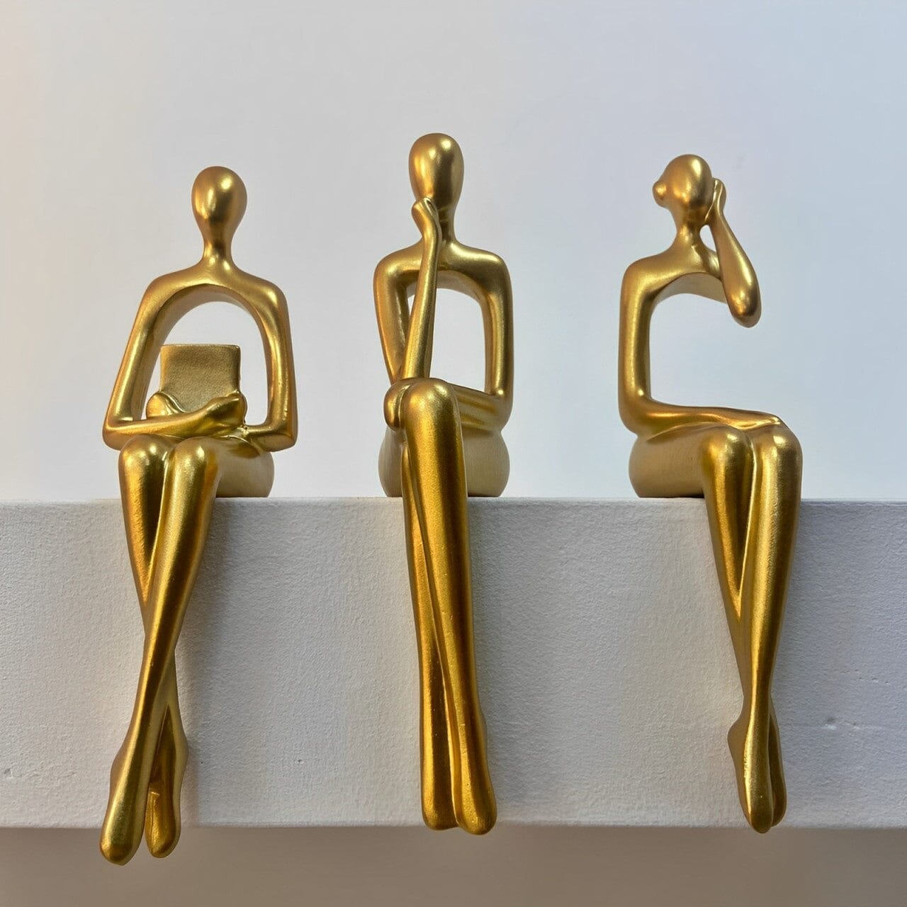 Sculpture Décorative Abstraite Penseur Contemporain (Ensemble de 3 Pièces)