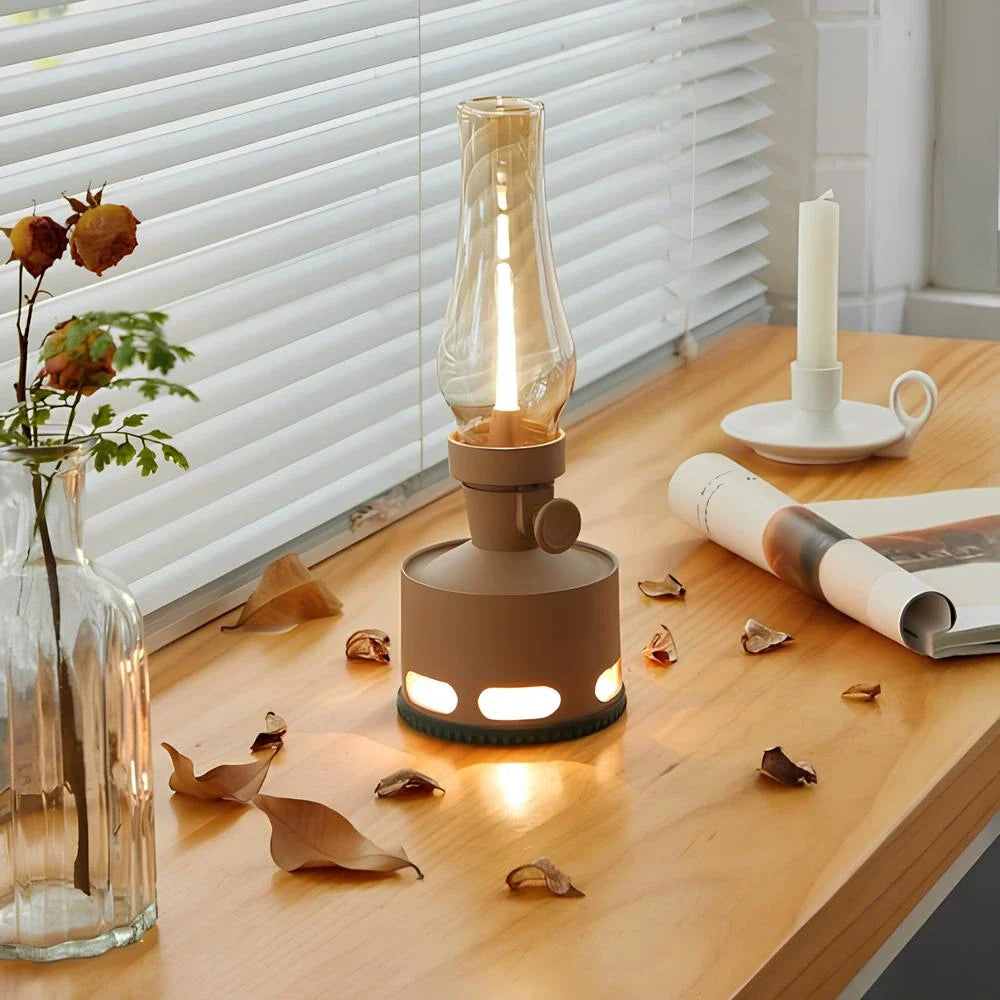 Lanterne Vintage LED Rechargeable avec Souffle Extincteur