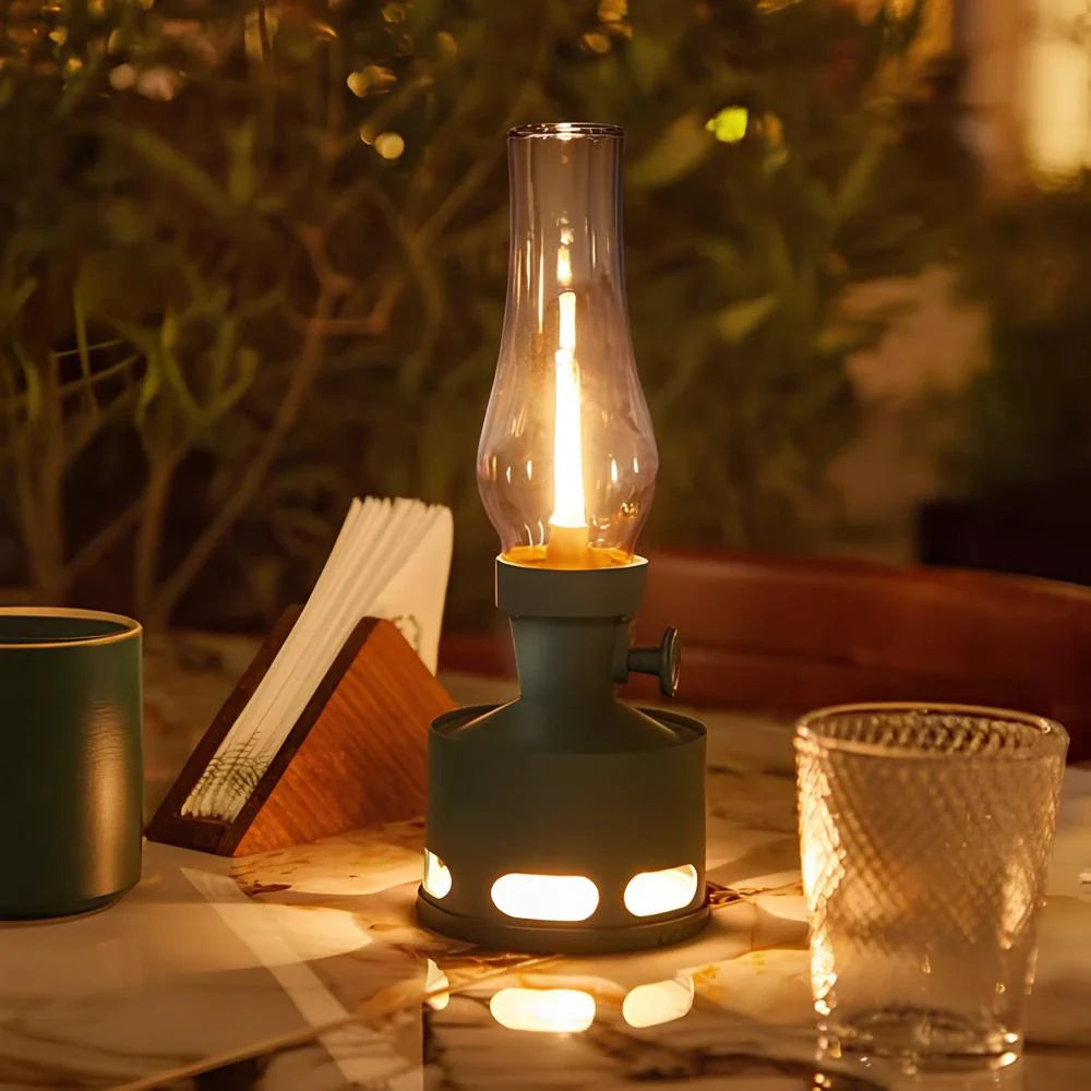 Lanterne Vintage LED Rechargeable avec Souffle Extincteur