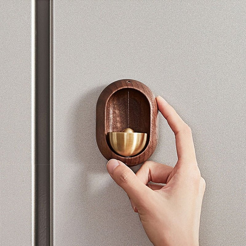 Sonnette Méditative Bois & Laiton – Carillon Apaisant pour Porte & Intérieur