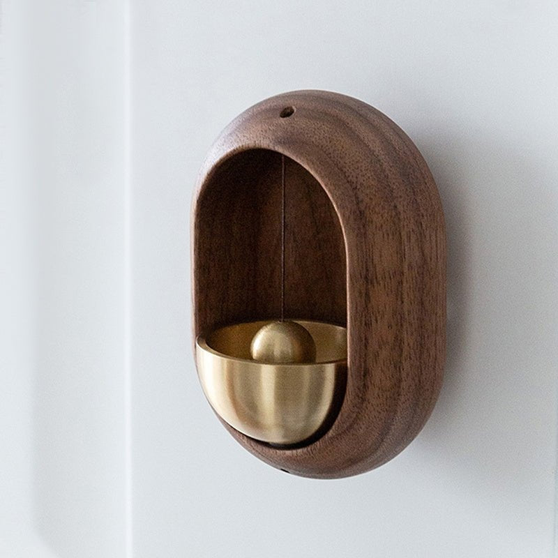 Sonnette Méditative Bois & Laiton – Carillon Apaisant pour Porte & Intérieur