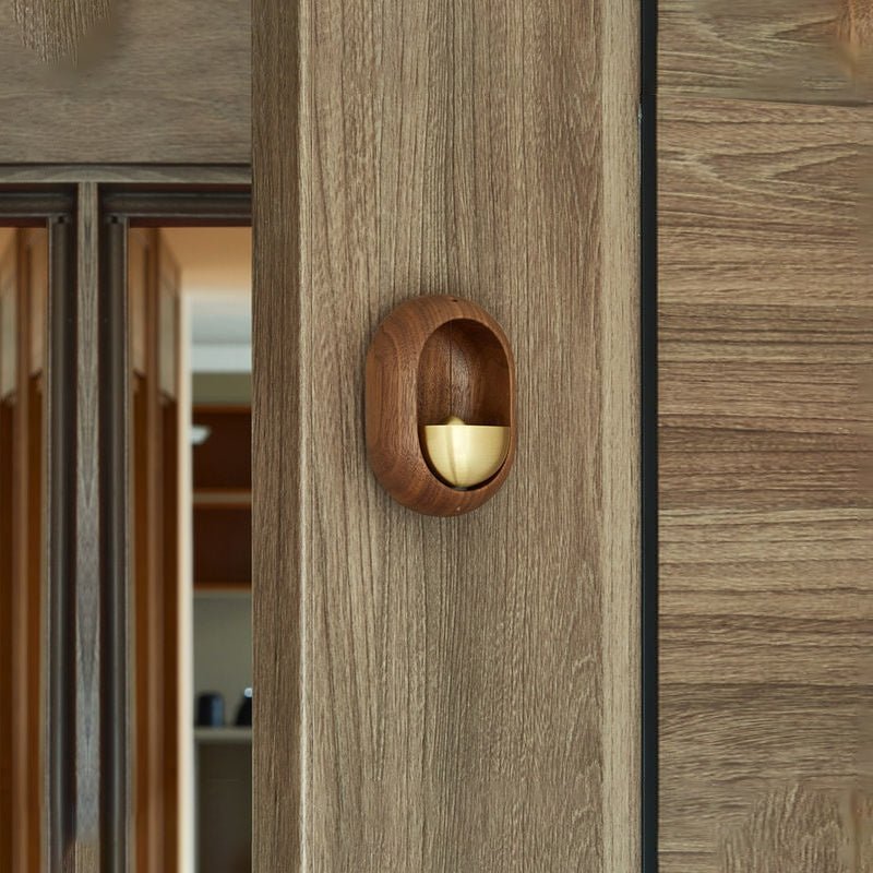 Sonnette Méditative Bois & Laiton – Carillon Apaisant pour Porte & Intérieur