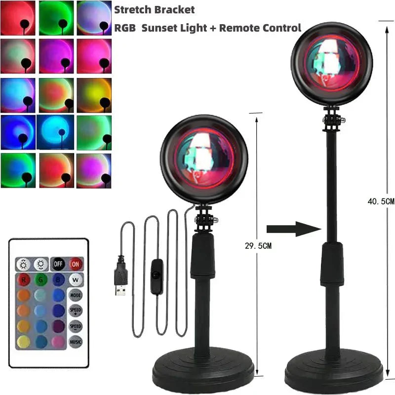 Lampe de Table | Projecteur Coucher de Soleil - 15 Couleurs au Choix