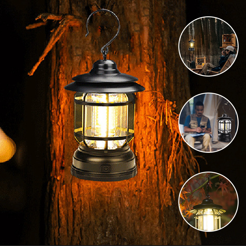 Lampe Camping Rétro LED Portable – Recharge USB