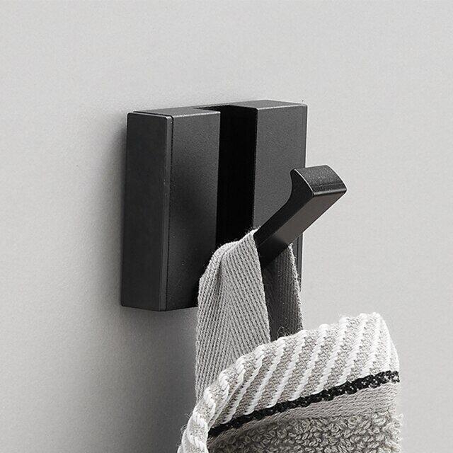 Porte-Serviettes Mural Pliant Aluminium Noir