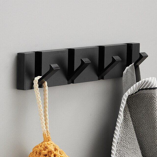 Porte-Serviettes Mural Pliant Aluminium Noir