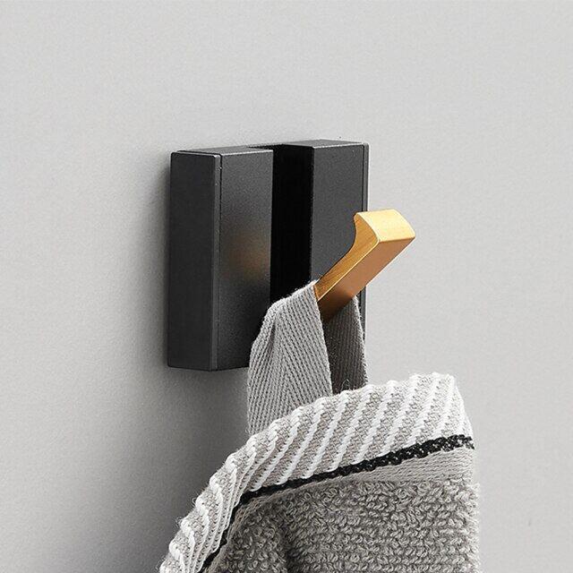 Porte-Serviettes Mural Pliant Aluminium Noir