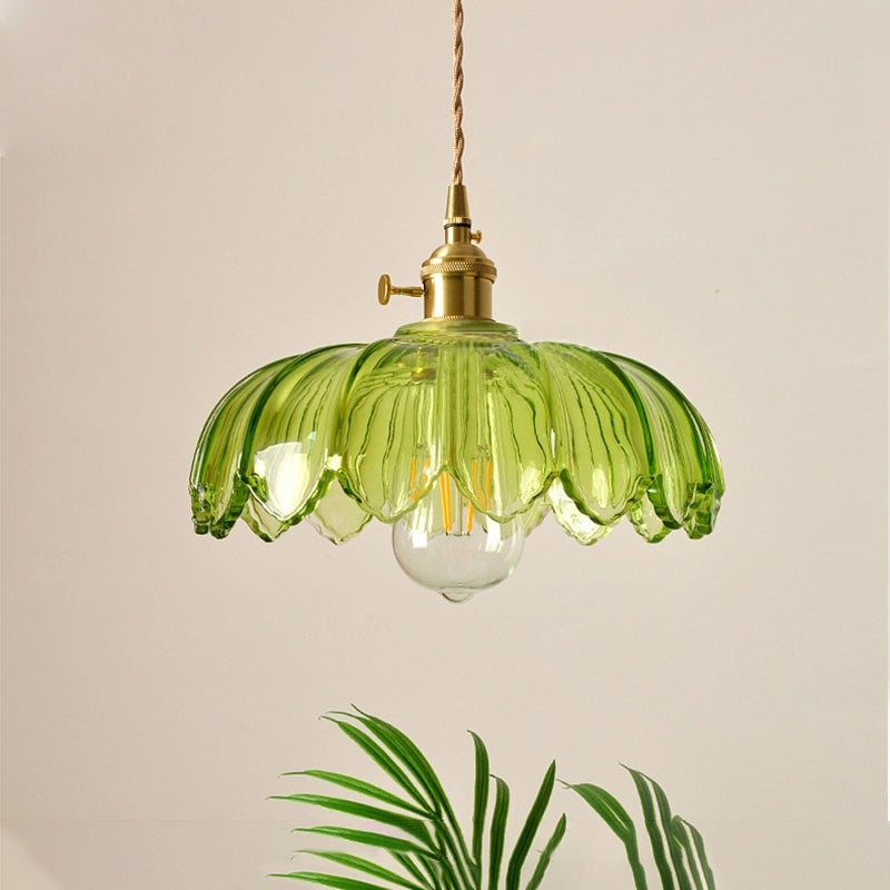 Suspension Vintage Émaillée à Motif Floral | Charme Rétro et Élégance