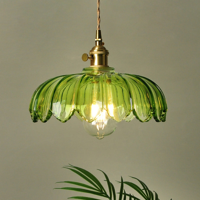 Suspension Vintage Émaillée à Motif Floral | Charme Rétro et Élégance