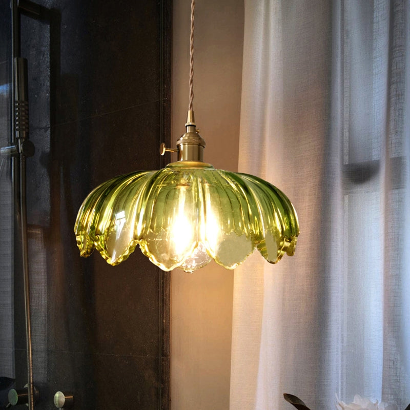 Suspension Vintage Émaillée à Motif Floral | Charme Rétro et Élégance