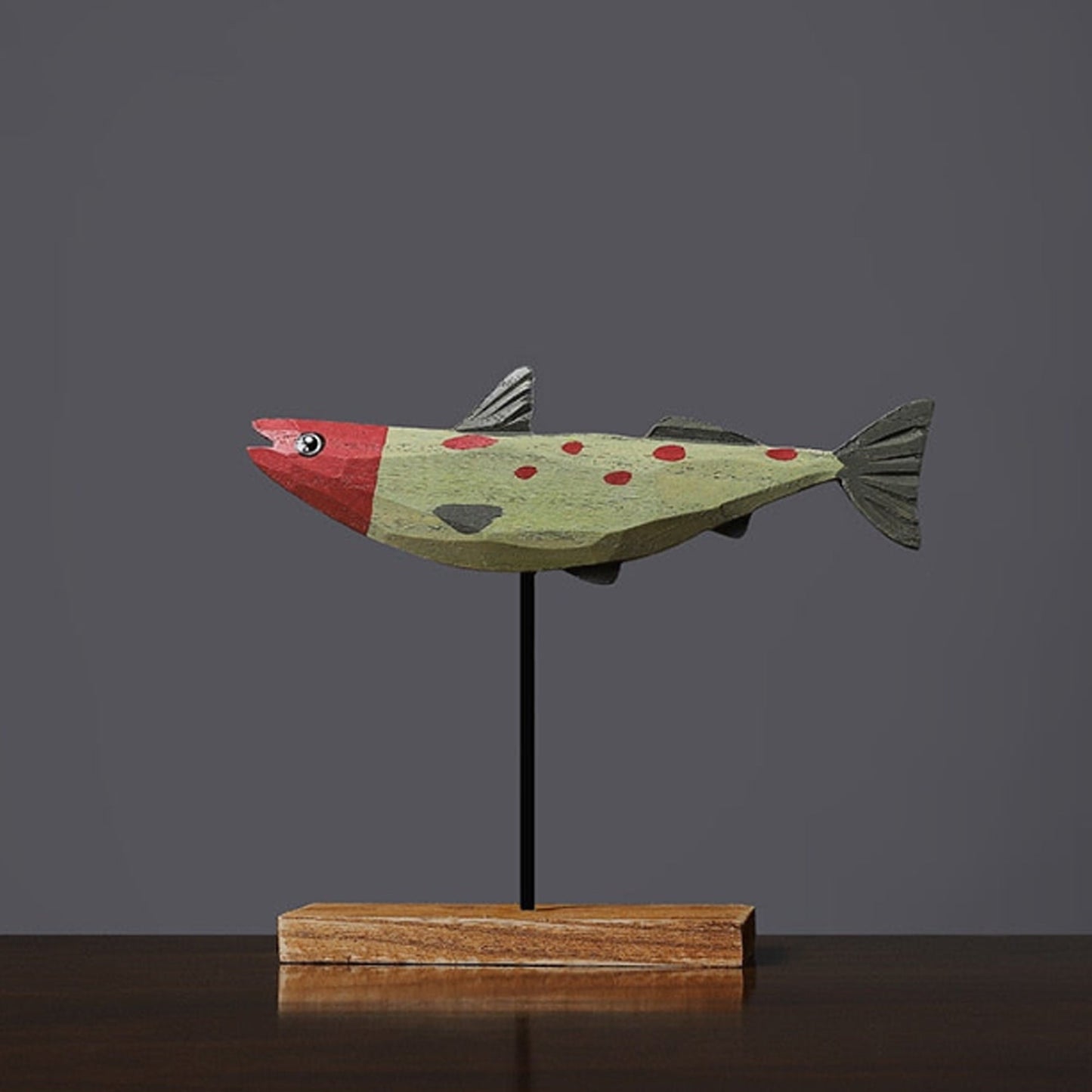 Sculpture Artisanale en Bois – Poisson d’Eau Douce Décoratif